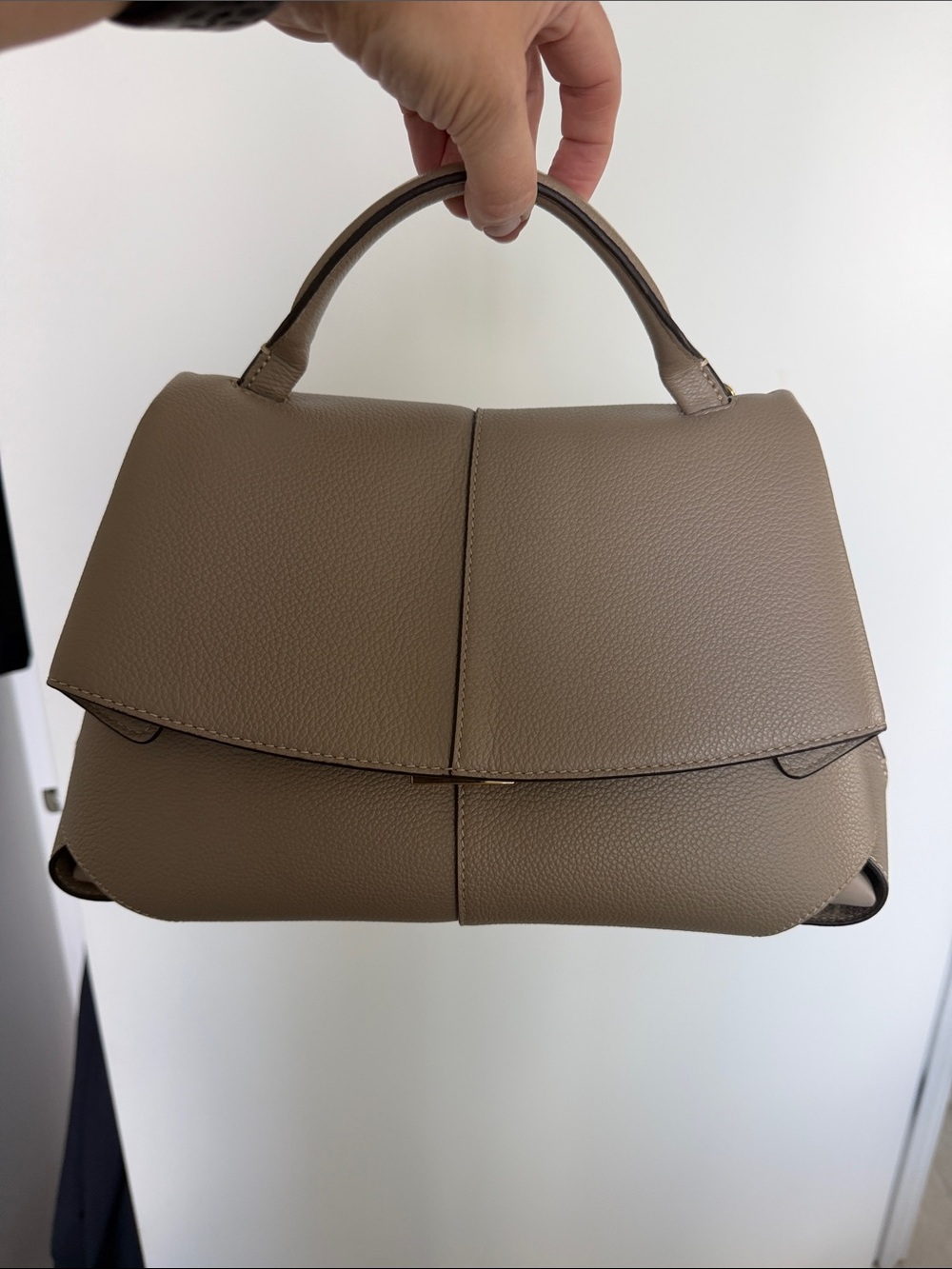 Polène Mokki Mini Handbag Purse Textured Taupe - Picture 3 of 9